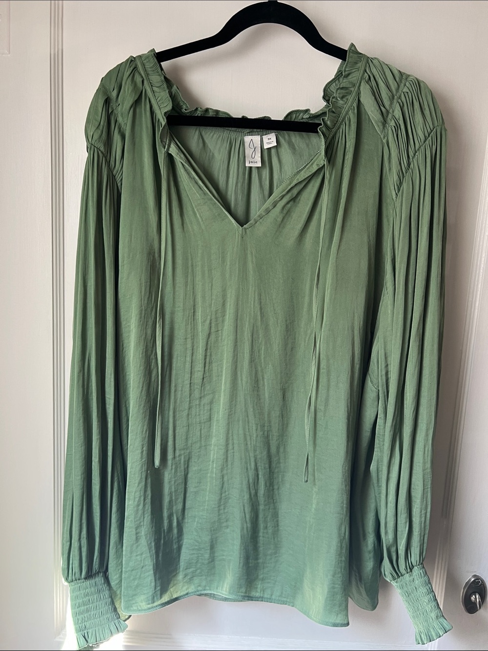 Joie Light Sage Green V-Neck Blouse